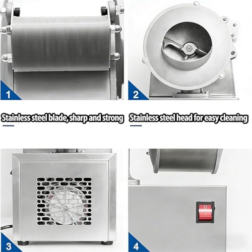 Cortadora y ralladora eléctrica de verduras acero inoxidable miniatura 3