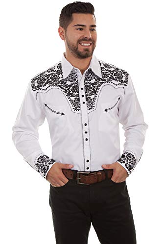 Scully Men's P-634 Shirt White-Black XL