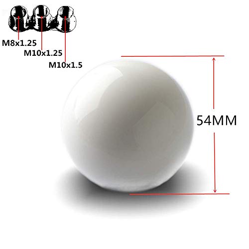 Top10 Racing White Round Ball Gear Shift Knob Universal Shifter Knobs With 3 Adapters Stick Shifter #TOP2
