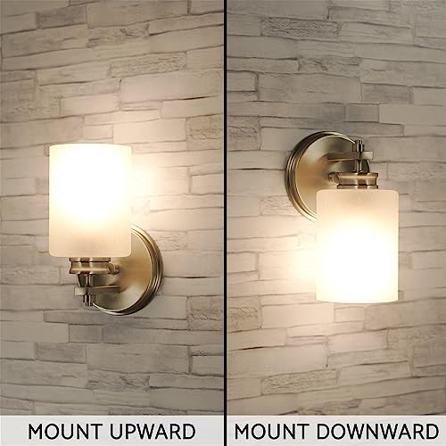 Image of Kira Home Phoebe 8 inch Modern Industrial Wall Sconce for Bathroom Vanity, Pack of 2