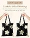 Miss Adola Canvas Tote Bag for Women – Cute Canvas Bags with Zipper Aesthetic Design Reusable Totes for Shopping Work Travel Daily Vacation, Black Stars