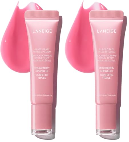 Image of Laneige Glaze Craze Tinted Lip Serum | Plumping, Nourishing Hydration with Polypeptide and Ceramides | Lip Balm for Dry & Chapped Lips |Ultra Glamorous Shiny Lips