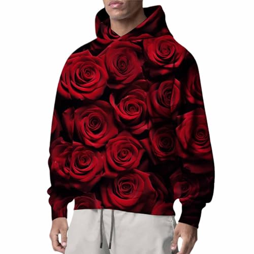 Sudaderas de hombre casual con capucha rosa para planes de otoño y gimnasio