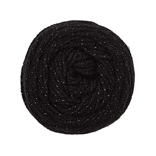 Image of Red Heart Super Saver Metallic Yarn for Crocheting, Black Silver (Pack of 24)