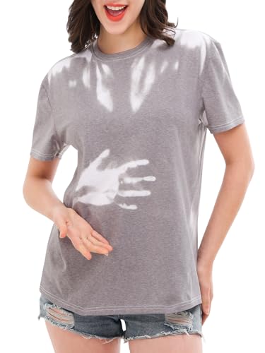 Unisex Adult Color Changing Short Sleeve T-Shirts Men and Women Heat Reactive Novelty Top Tees