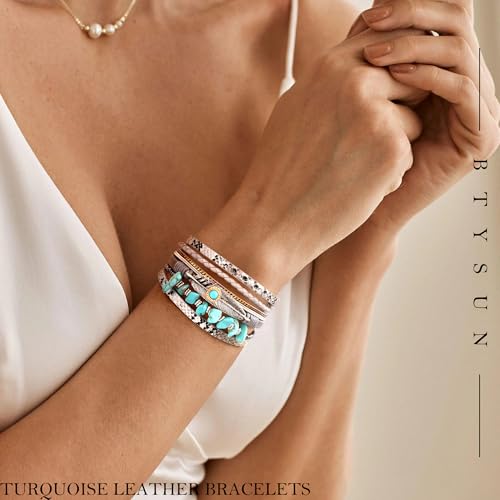 Image of Bracelets for Women, Gifts for Mom Her Christmas Gift 2026 Leather Bracelets for Women Birthday Gift for Daughter Inspirational Wrap Bracelet Sister Friend Teen Girl Gift Layered Stocking Stuffers Jewelry