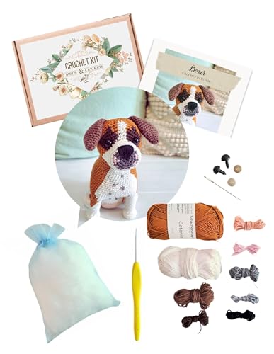 Boxer Dog Crochet Kit – DIY Amigurumi Plush Pattern with