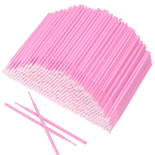 Akstore 600 PCS Disposable Micro Applicators Brush Eyelash Extension (Pink)