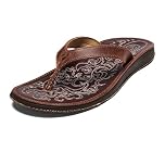 OLUKAI Paniolo Women's Premium Leather Sandals, Versatile & Unique Flip-Flop Slides, All-Day Comfort & Style, Natural/Natural, 5 UK