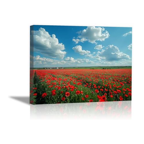 Tableau sur toile fleurs rouges DunPei pour habiller vos murs vides
