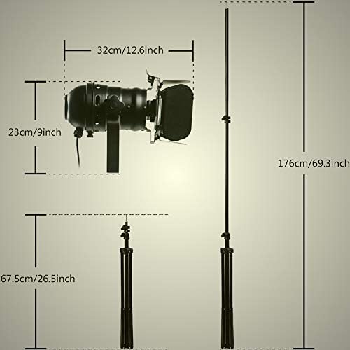 YUENSLIGHTING Industrial Black Tripod Floor Lamp Stand Lights, 5m Cable with Switch Standing Light Tripod Gooseneck for Living Room Bedroom Office Bar Lighting(Pack of 2