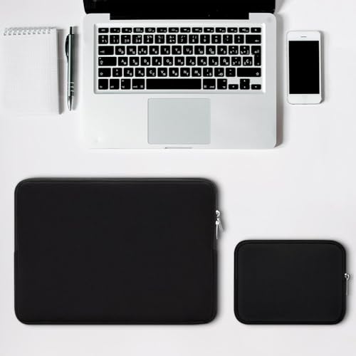 Image of Meyaar Laptop Sleeve Case 14 Inch, Compatible with 13-14 Inch Laptop, MacBook Pro M1 /M2 /M3 /M4, Notebook, Tablet, Chromebook - Soft Padded Zipper Bag (Black, for 13 inch /13.3 inch MacBook)