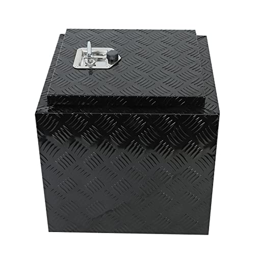 18"X17"X17.75" Black Aluminum 5 Bar Tread Tool Box Truck Car Outdoor Trailer Pickup Underbody Toolbox, Rv Storage Organizer, Underbed Tools Organizer W/Lock Latch W/Keys #TOP7