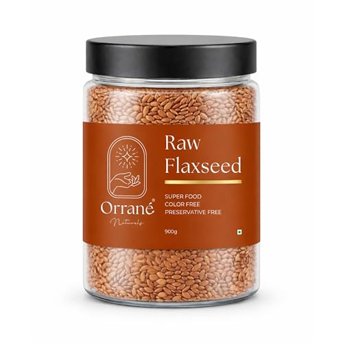 Image of Orrane Raw Flaxseed 900g Alsi Beej for Eating, Smoothies and Baking | High Omega 3, Fiber and Protein Rich Seeds, Gluten Free Superfood | Supports Heart Health, Digestion & Weight Management