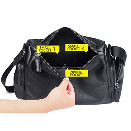 JSEIAJB Briefcase Business Men Shoulder Bag Leisure Men's Bag Retro Leather Shoulder Bag Crossbody Bags Men Black3