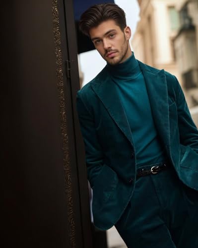 Corduroy Mens Suit 2 Piece Peak Lapel Suits for Men Formal 2 Button Winter Mens Suits3