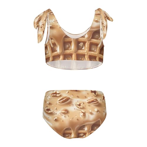 Milk Caramel Toasted Pecans Ice Cream Girls Tankini Swimsuit Kids Bikini Sets 2 Pcs Bathing Suit 3T2