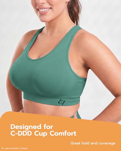Image of FITTIN Supportive Sports Bra for Large-Bust: 12-Hour Zero-Pressure Comfort - Full Coverage Workout for Plus Size Women