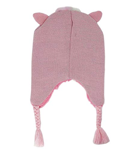 Kids Girls Winter Unicorn Beanie Hat Shining Glitter Knitted Earflap Fleece Lined Cap Toddler Little Girls3