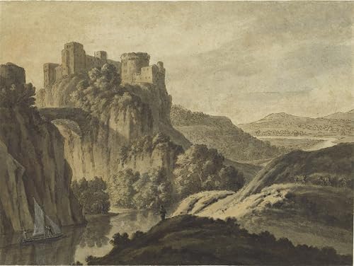 Pintura murales lienzo decorativo de paisaje fluvial antiguo Robert Adam 60x90