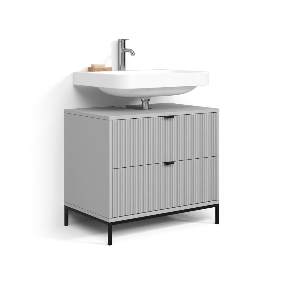 Livinity Waschbeckenunterschrank Aterno, Grau, 70 x 63 cm
