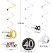 FLOFIA Kit Decoración 40 Años Cumpleaños 40 Decoración Colgante Remolinos de Techo...
