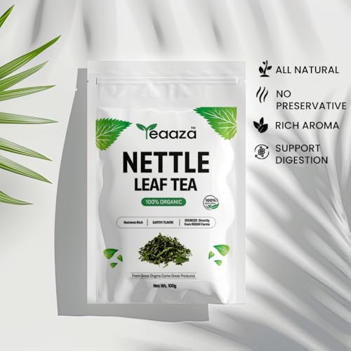 Image of Teaaza Organic Nettle Leaf Tea| Nettle Tea Leaves | 100 Grams, 50+ Cups | sourced from Himalayas| For Kidney Detox, Raising Hemoglobin & Joint Health