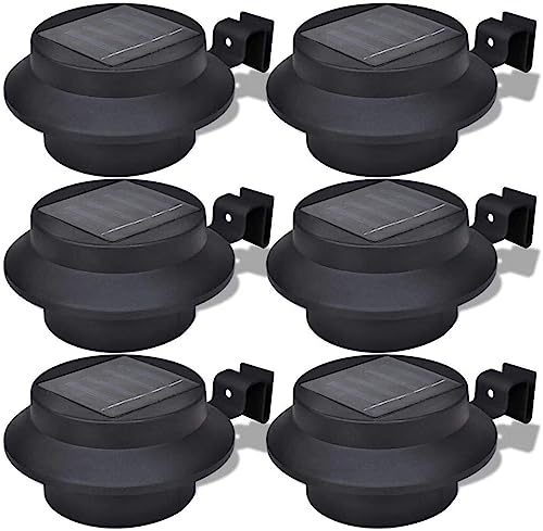 Lumière de clôture solaire MBETA 6 pièces éclairage automatique noir pour jardin
