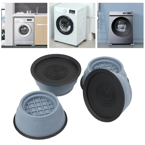 Auratrove Paquete de 4 almohadillas antivibración para lavadora y secadora, tope de goma TPR para reducir el ruido y caminar, soporte de 8,5 cm de diámetro para electrodomésticos y muebles
