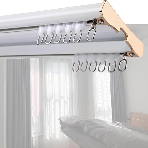 Riel de cortina de aluminio doble k de diseño duradero y elegante en blanco 2