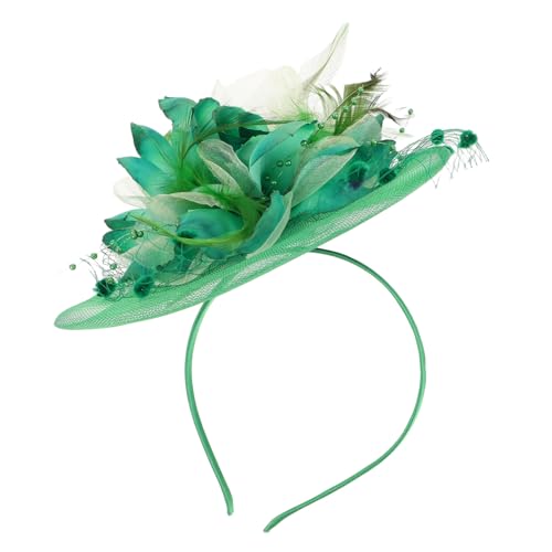 Pinzas Pelo Velo Fascinador Vintage Verde Plumas Tocados Bodas