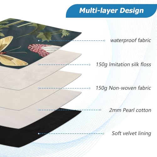 Funda para portátil 13-14 pulgadas con diseño mariposas y flores miniatura 4