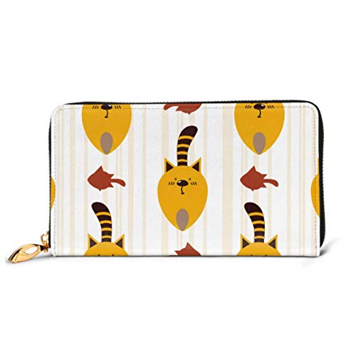 Preisvergleich Produktbild JHGFG Mode Handtasche Reißverschluss Brieftasche Muster Cartoon Lustige Katzen Telefon Kupplung Geldbörse Abendkupplung Blockieren Leder Brieftasche Multi Card Organizer