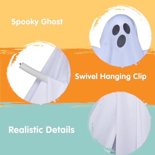 Image of JOYIN 2 PCS 27.5 inch Halloween Decorations Hanging Ghosts Outdoor, Halloween Flying Ghosts Decor for Tree Front Yard Patio Lawn Garden Party Supplies and Holiday Decorations