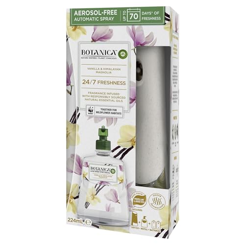 Botanica Automatic Spray Starter Kit Vanilla & Himalayan Magnolia, 224mL