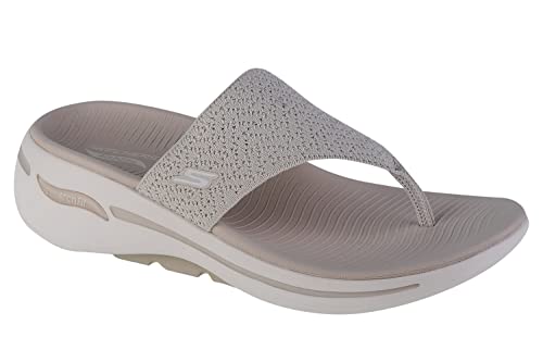 Skechers Women's GO Walk Arch FIT Weekender Sandal, Natural Textile, 6 UK