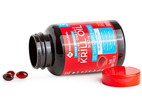 Member's Mark Extra-Strength Antarctic Pure Omega-3 Krill Oil 500 Mg 160 Ct #TOP2