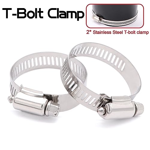 Image of 1-1 /4 inch 90 Degree Radiator Hose Rubber Elbow 4-Ply with 2PCS Stainless Steel T-Bolt Clamp for Turbo /Intercooler /Intake Piping