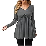 Womens Sexy V Neck High Waist Ruffle Hem Waffle Knit Long Sleeve Shirts Blouse Solid Cute Tunic Tops...