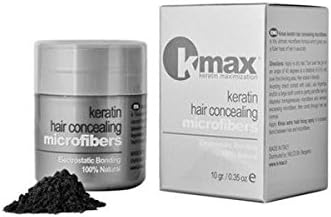Kmax Concealing Hair Fibre | Black | 100% Natural Keratin | For Men and Women | Regular Size | 12.5 grams