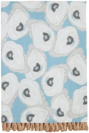 Mud Pie Blue Repeat Oyster Towel; 21" x 14" image 3