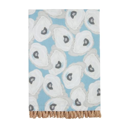 Mud Pie Blue Repeat Oyster Towel; 21 inch x 14 inch Mud Pie Blue Repeat Oyster Towel; 21 inch x 14 inch