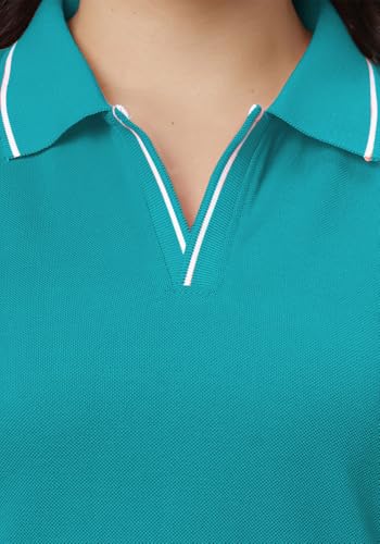 Image of Wear Your Opinion Women's S to 5XL Plus Size PQ Polo Collar Neck Style Midi Tshirt Dress