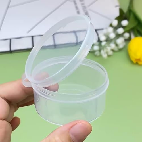 Image of 24 PACK 1.18 oz Empty Round Transparent Plastic Bead Jar (2.05 x 1.06 Inch), Plastic Round Beads Storage Containers Box for Fishing Tackles and Small Items and Other Craft Projects