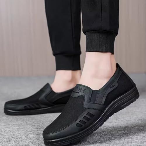 Men's Mesh Sneakers, Casual Classic Business Slip On Dress Sneakers Fashion Sneakers Penny Loafers, Lightweight and Breathable Men's Canvas Shoes4