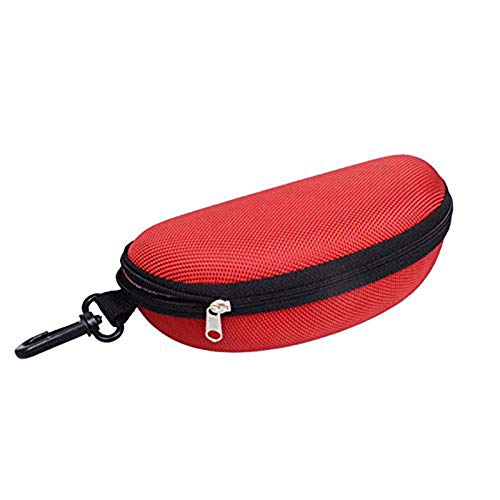 dragonaur-home decor Estuche portátil con cremallera con clip para cinturón, gafas de sol con protección para gafas de sol de protección para gafas de sol con cierre de cremallera, color rojo Cover