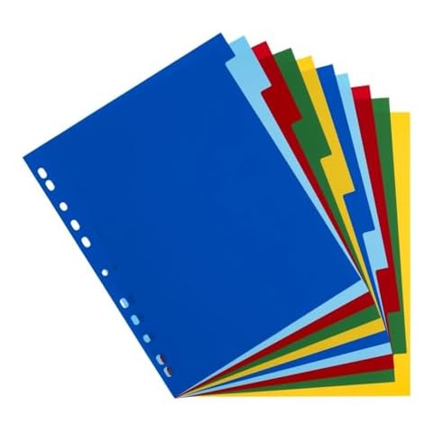 Oxford A4 Plastic Dividers with 10 Parts Cover