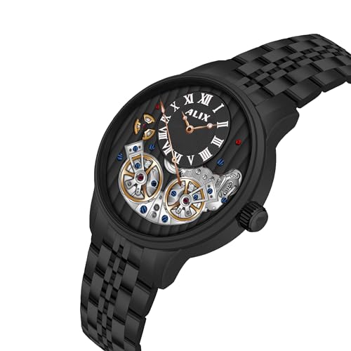 Image of ALIX Luxury Men's Wrist Watch Multifunction Analog Watches with Stainless Steel Band