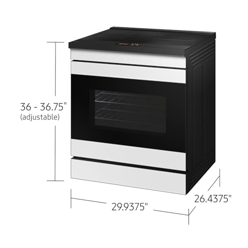Image of Samsung Bespoke 6.3 cu. ft. Smart Slide-In Induction Range with AI Home & Smart Oven Camera, White Glass, NSI6DB990012AA