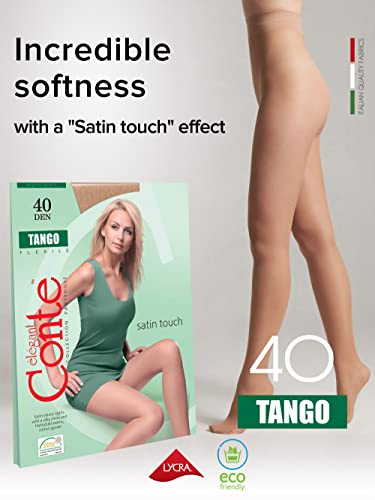 Image of Conte Tights Sheer to Waist Pantyhose with Satin Silky Touch Effect, Tango 40 Den